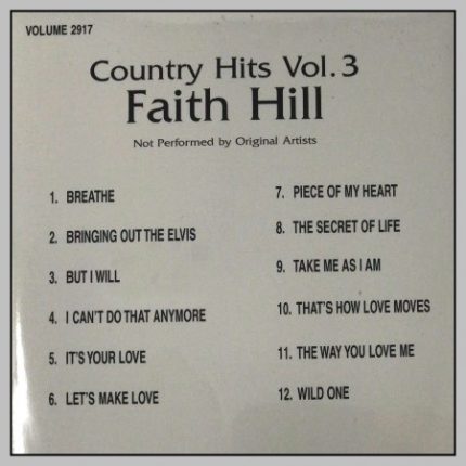 BACKSTAGE KARAOKE COUNTRY HITS VOL 3 FAITH HILL - Back