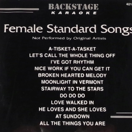 Backstage Karaoke Female Standard Songs - 4017 - Front