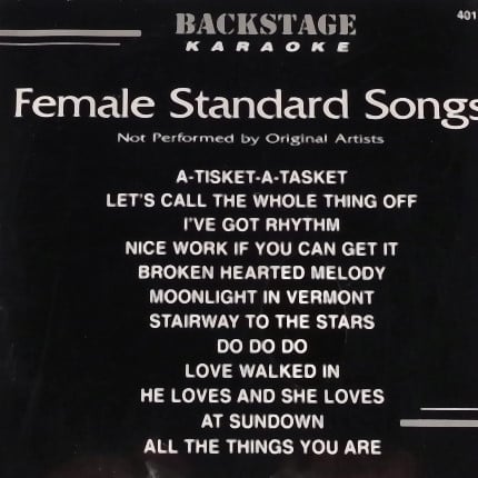 Backstage Karaoke Female Standard Songs - 4017 - Front