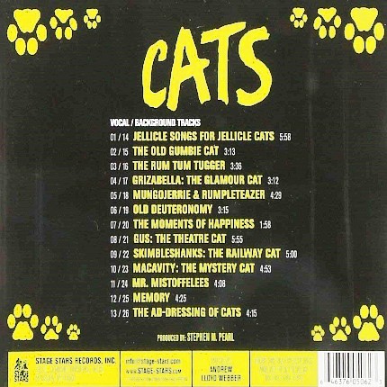 Broadway Musical CATS Accompaniment Set - Rueckseite CD