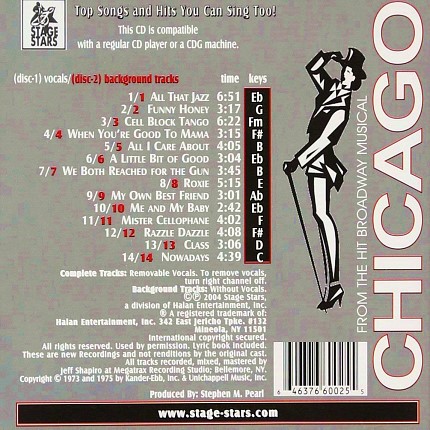Chicago - From the Hit Broadway Musical - Karaoke - Rueckseite