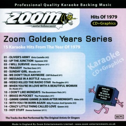 Zoom Karaoke CD+G - Golden Years 1979 - 15 Karaoke Classics - Front