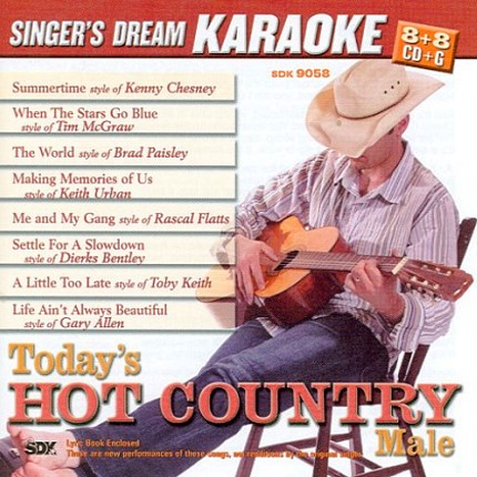 Today's Hot Country Male - Karaoke Playbacks - CDG - CD-Front