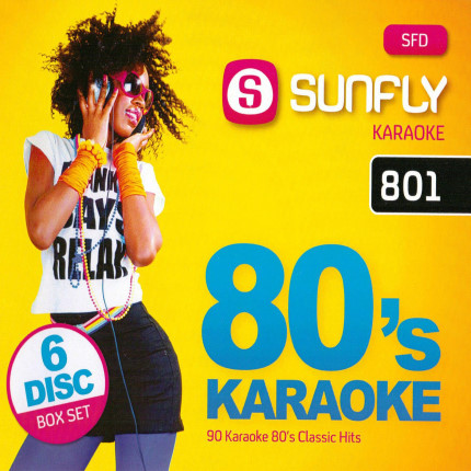 80´s Karaoke - 90 Songs auf 6 CDs - Sunfly SFD 801 - BOX Front