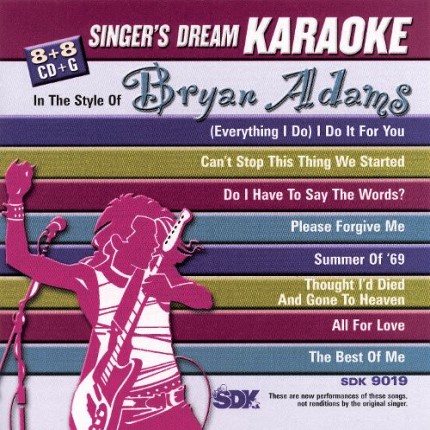 Bryan Adams - Karaoke Playbacks - SDK 9019 - CD-Front-Bild