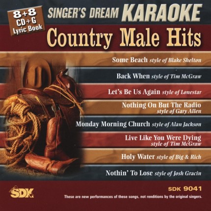 Country Male Hits - Karaoke Playbacks - SDK 9041 - CD-Front